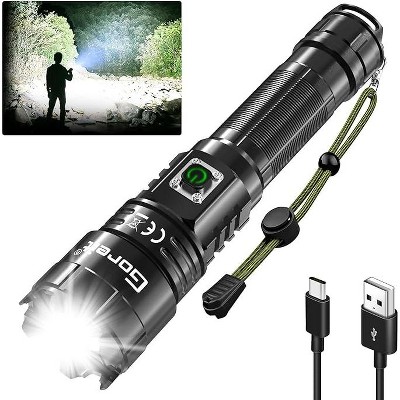 Hachikiko XHP70.2 2000LM Tactical Flashlight - 5 Modes, 753ft Beam, USB-C Rechargeable, IP67 Waterproof, 10H Runtime, Adjustable Focus