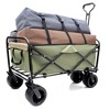 YONWAY 440lbs Collapsible Foldable Utility Wagon Cart,With Strapping System,3pcs plastic Liner Bag For Camping Shopping Sports Gardening Fishing - 2 of 4