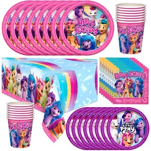 Treasures Gifted My Little Pony Party Tableware Deluxe Set for 16 Guests - 1 of 4