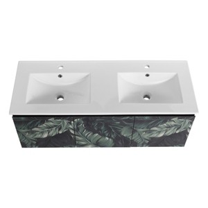 SEVOBAL Bathroom Storage Cabinets Floating Vanity With Soft Close Leaf Doors And Modern Storage for Homes, Black, 47.6"*18.3"*17.3" - 1 of 4