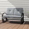 Outdoor Glider Bench, 2-Person Patio Rocker Loveseat with Tufted Cushions, Steel Frame for Porch, Garden Backyard - 3 of 4