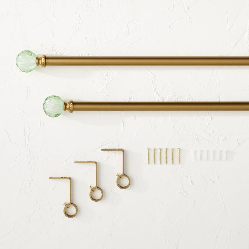 Faux Jade Ball Curtain Rod Brass - Opalhouse™ designed with Jungalow™, 3 of 4