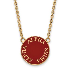 Black Bow Jewelry 14k Yellow Gold Plated Sterling Silver Alpha Sigma Alpha Greek Life Necklace 18 Inch - 1 of 4