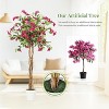 Artificial Bougainvillea Tree with Wood Trunk - Realistic Pink Bloom Faux Plant for All-Weather Indoor/Outdoor Decor - 4 of 4