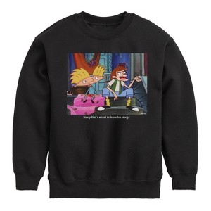 Boys' - Hey Arnold! - Stoop Kid Graphic Long Sleeve Fleece Sweatshirt - 1 of 3