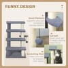 Lomsoe 4 Levels Cat Steps, Pet Stairs Carpeted Ladder, Kitten Tree Climber with Scratching Posts, Hanging Play Ball, Side Step, for High Bed Gray - 4 of 4