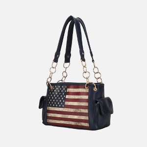 MKF Collection Alaina Vegan Leather Women’s Flag Shoulder Bag by Mia K - 1 of 4