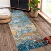 Washable Modern Abstract Rug Non Slip Low Pile Rug Soft Throw Floor Cover Foldable Indoor Carpet for Living Room Bedroom Playroom Nursery - 2 of 4