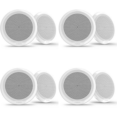 Fusion 4 Pairs EL-F653W EL Series 6.5" 2-Way Marine Coax - White Classic Grill