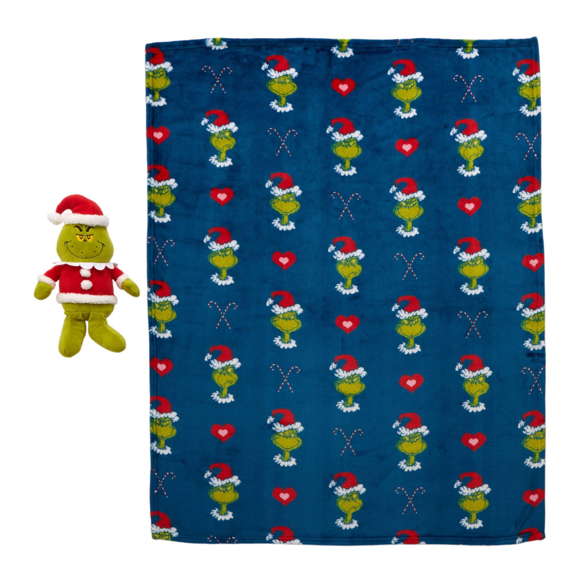 The Grinch Pillow and Throw Blanket