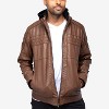 X RAY Mens Lightweight Motorcycle PU Leather Jacket With Faux Shearing Lining - 3 of 4