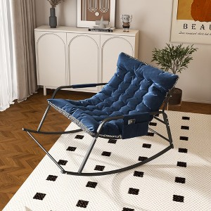 KTMBDW Outdoor Rocking Chair, Modern Cozy Lounge Rocker Chair with Cushion and Storage & Armrests for Balcony, Porch, Patio - 1 of 4