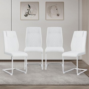 Dining Chairs Set of 4, Minimalist Modern Upholstered Chair with Metal Legs, Ideal for Home, Office, Kitchen, or Dining Room - 1 of 4