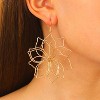 Gold Big Flower Statement Earrings for Women Dangling Boho Vintage Large Daisy Floral Petal Hook Earrings Handmade Wire Wrap Floral Dangle Earrings - 3 of 4