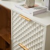 ELJGET Modern Storage Cabinet with Glass Door & 3 Drawers, Adjustable Feets, Console Table for Living Room, Entryway, Dining Room - 4 of 4