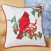 Collections Etc Festive Embroidered Cardinal Removable Cover Accent Pillow Red - 2 of 2