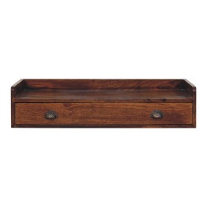 Solid Wood Wall-Mounted Console Shelf with Drawer and Clean Design - 1 of 4