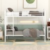 NicBex Twin Over Twin Bunk Bed with Fence and Ladder,Metal Loft Bed with Detachable Design for Bedroom,Convertible into 2 Beds,White/Black/Silver - 2 of 4