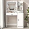 KTMBDW Vanity Desk with Mirror&Light, Large Drawer Three Level Storage Dresser, 3 Lighting Modes Adjustable Brightness, Bedroom Dressing Table - 2 of 4