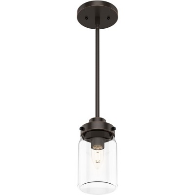 Onyx Bengal Mini LED Mason Jar Pendant with Brushed Nickel Finish