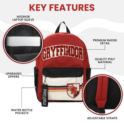 Harry Potter Gryffindor Crest 16.5" Adult Red Backpack — фото 2
