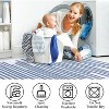 2'x6' Washable Modern Berber Stripe Rug, Low Pile, Non-Slip, Soft & Foldable, Ideal for Living Room, Bedroom, Dining, Office, Beige Blue - 4 of 4