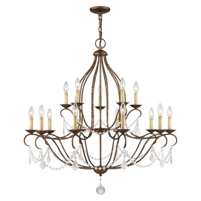 Livex Lighting Chesterfield 15 - Light Chandelier in  Hand Applied Venetian Golden Bronze