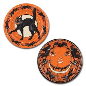 Beistle 9" Vintage Halloween Plate; Orange/Black 16/Pack 08002 - 1 of 1