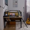 Loft Bed Twin Size With LED Lights, Heavy Duty Metal Twin Bed Frame With Desk, Storage Space, Ladder & Safety Guardrail, No Box Spring Needed - 3 of 4