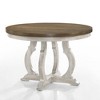 47.25" Cillin Dining Table Walnut Antique White Finish - Acme Furniture: Round, 4-Seater, Wood Composite Base - 4 of 4