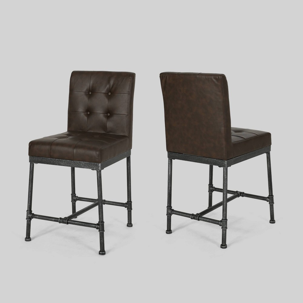 Set of 2 Commonwealth Industrial Modern Counter Stool Dark Brown - Christopher Knight Home was $189.99 now $132.99 (30.0% off)