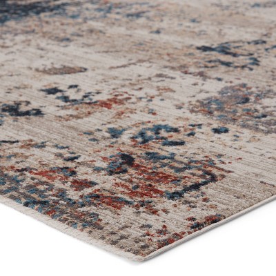Terrior Blue and Red Abstract Reversible Area Rug