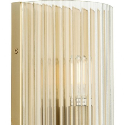 Soft Gold Ridged Glass 2-Light Wall Sconce