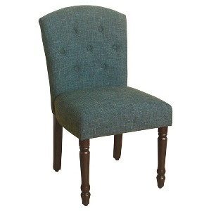 Delilah Button Tufted Dining Chair - Deep Teal - HomePop, Blue