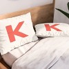 Deny Designs Standard April Lane Art Block Red Monogram K Microfiber Printed Pillow Sham - 2 of 3
