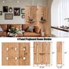 Wooden Room Divider Wall 3 Panel with Holes,5.6FT Tall Room Divider with Shelves,Folding Privacy Screens 67 in for Room Separation Home Office Bedroom - 2 of 4