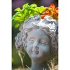 Gulches 11 Inch Gray Greek - Style Cement Head Planter for Indoor & Outdoor Garden Decor - 4 of 4