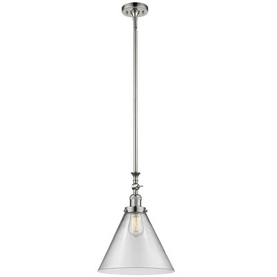Cone - 1 Light Stem Hung Tiltable Mini Pendant In Industrial Style-18 Inches Tall and 12 Inches Wide