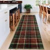 Washable Non-Slip Runner Rug - Plaid Hallway, Kitchen, Entryway Mat - Stain Resistant Farmhouse Carpet - 3 of 4