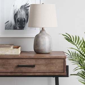 Assembled Ceramic Table Lamp Gray - Threshold™ - 1 of 4