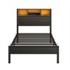 Metal Bed Frame With Storage Headboard,Platform Bed Frame With Charging Station,Sturdy Metal Slats Support,Noise Free - 4 of 4