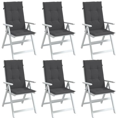 vidaXL Highback Chair Cushions 6 pcs Melange Anthracite 47.2"x19.7"x1.6" Fabric