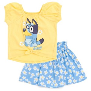 Bluey Girls Square Neck T-Shirt and Skirt Toddler - 1 of 4