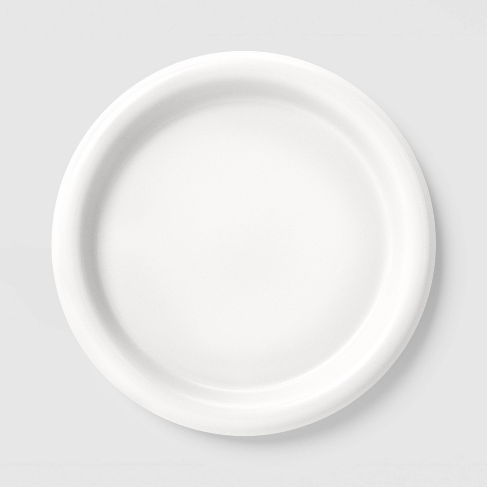 10.5" Stoneware Round Rim Dinner Plate White - Room Essentials™