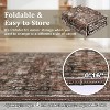 Acekool 10x13 Washable Area Rug, Non Slip Boho Vintage Floral Low Pile Large Carpet for Living Room Bedroom Office, Black Brown - 3 of 4