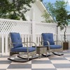 Outsunny 3 Pieces Patio Furniture Set, Wicker Rocking Chairs with Coffee Table, Cushions, Outdoor Bistro Set for Porch, Garden, Gray - 3 of 4