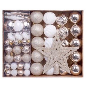 72 Pcs Christmas Tree Ornaments Set, Christmas Ball Decorations, Suitable for Christmas Party, Holiday Wedding Indoor and Outdoor Decoration - 1 of 1