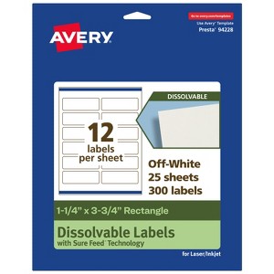 Avery Dissolvable Labels, 1.25" x 3.75" Rectangle - 1 of 4
