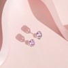 Girl's Bezel CZ Heart Screw Back Sterling Silver Earrings - In Season Jewelry - 4 of 4