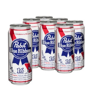 Pabst Blue Ribbon Beer - 6pk/16 fl oz Cans - 1 of 4